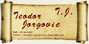 Teodor Jorgović vizit kartica